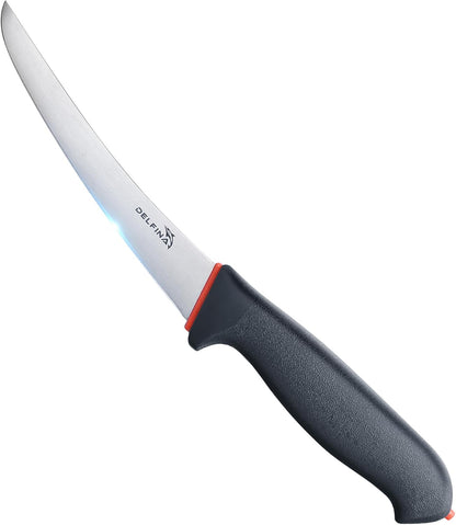 6 Inch Boning Knife, Curved Butcher Knife for Meat Cutting | Japanese high-carbon steel,Flexible blade,Ergonomic grip,Sharp for deboning, filleting, trimming.