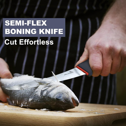 6 Inch Boning Knife, Curved Butcher Knife for Meat Cutting | Japanese high-carbon steel,Flexible blade,Ergonomic grip,Sharp for deboning, filleting, trimming.