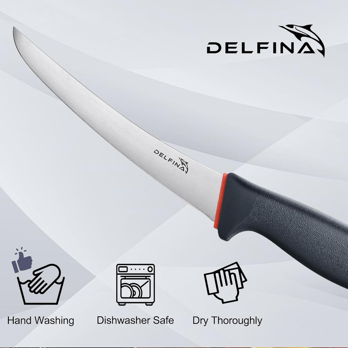 6 Inch Boning Knife, Curved Butcher Knife for Meat Cutting | Japanese high-carbon steel,Flexible blade,Ergonomic grip,Sharp for deboning, filleting, trimming.