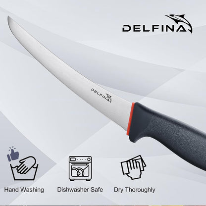6 Inch Boning Knife, Curved Butcher Knife for Meat Cutting | Japanese high-carbon steel,Flexible blade,Ergonomic grip,Sharp for deboning, filleting, trimming.