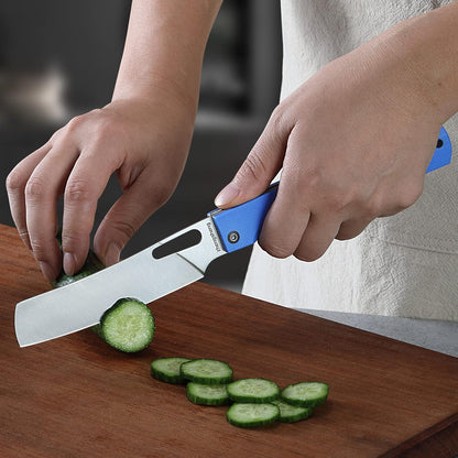 Folding Chef Knife 4.8" Sharp 440A Stainless Steel Blade G10 Handle Pocket Foldable Kitchen Knife Utility Knife for Outdoor Camping Cooking