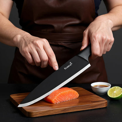 Upgraded Knife Set High Carbon Stainless Steel Super Sharp Blade Ergonomic Rivet Handle,Knife Block Set with Built-in Sharpener(Ivory Acacia Pro,15PCS)
