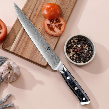 Carving Knives 9 inch, Sushi Knife Ultra Sharp Slicing Knife, for Meat Knives, Japanese Damascus Steel Sashimi Knives with Ergonomic Resin Handle