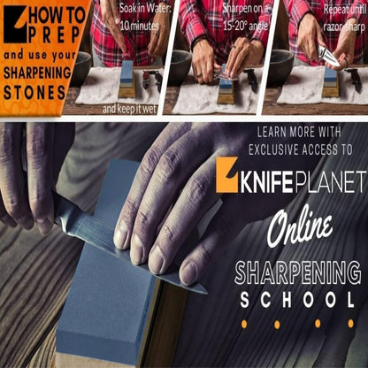 Premium Knife Sharpening Stone Set – 400/1000 and 3000/8000-Grit Professional, Safe Knife Sharpener Set – Whetstone Set Includes Flattening Stone, Bamboo Base, and 2 Nonslip Rubber Bases Tan