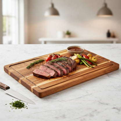 Wood Cutting Boards with Juice Groove (15" x 10"), Wooden Cutting Board for Kitchen, Charcuterie Board, Wooden Cutting Board for Meat, Cheese, Fruit, and Vegetables