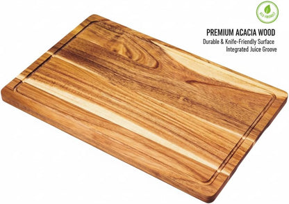 Wood Cutting Boards with Juice Groove (15" x 10"), Wooden Cutting Board for Kitchen, Charcuterie Board, Wooden Cutting Board for Meat, Cheese, Fruit, and Vegetables
