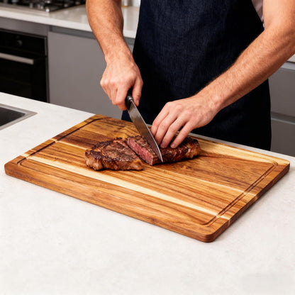 Wood Cutting Boards with Juice Groove (15" x 10"), Wooden Cutting Board for Kitchen, Charcuterie Board, Wooden Cutting Board for Meat, Cheese, Fruit, and Vegetables