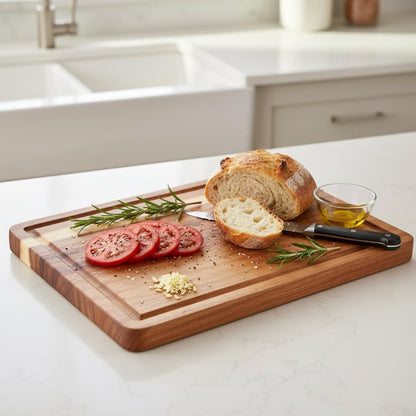 Wood Cutting Boards with Juice Groove (15" x 10"), Wooden Cutting Board for Kitchen, Charcuterie Board, Wooden Cutting Board for Meat, Cheese, Fruit, and Vegetables