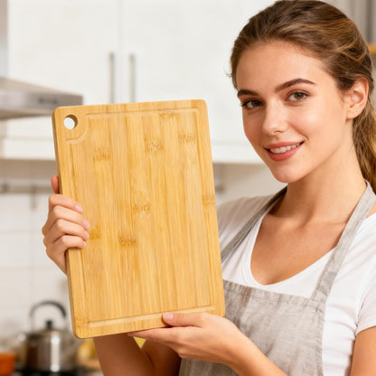 Wood Cutting Boards with Juice Groove (15" x 10"), Wooden Cutting Board for Kitchen, Charcuterie Board, Wooden Cutting Board for Meat, Cheese, Fruit, and Vegetables