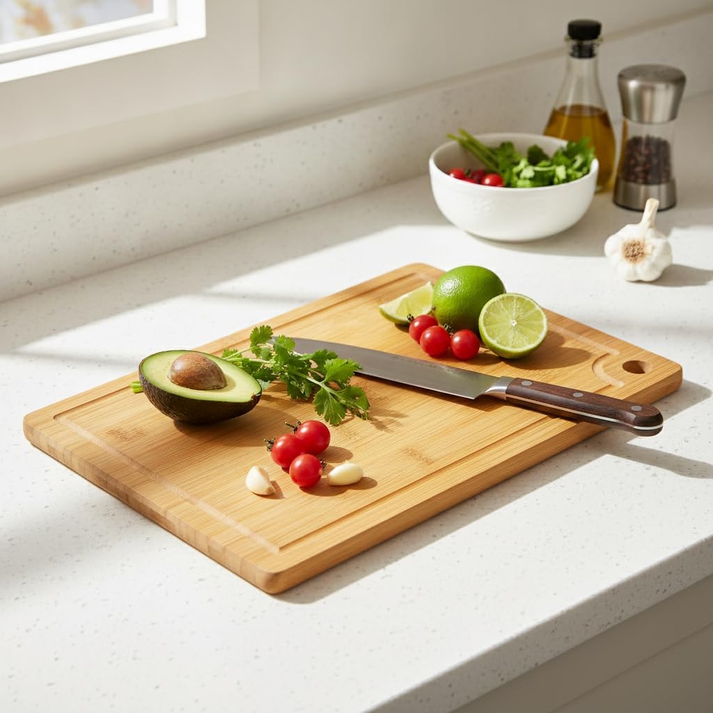Wood Cutting Boards with Juice Groove (15" x 10"), Wooden Cutting Board for Kitchen, Charcuterie Board, Wooden Cutting Board for Meat, Cheese, Fruit, and Vegetables