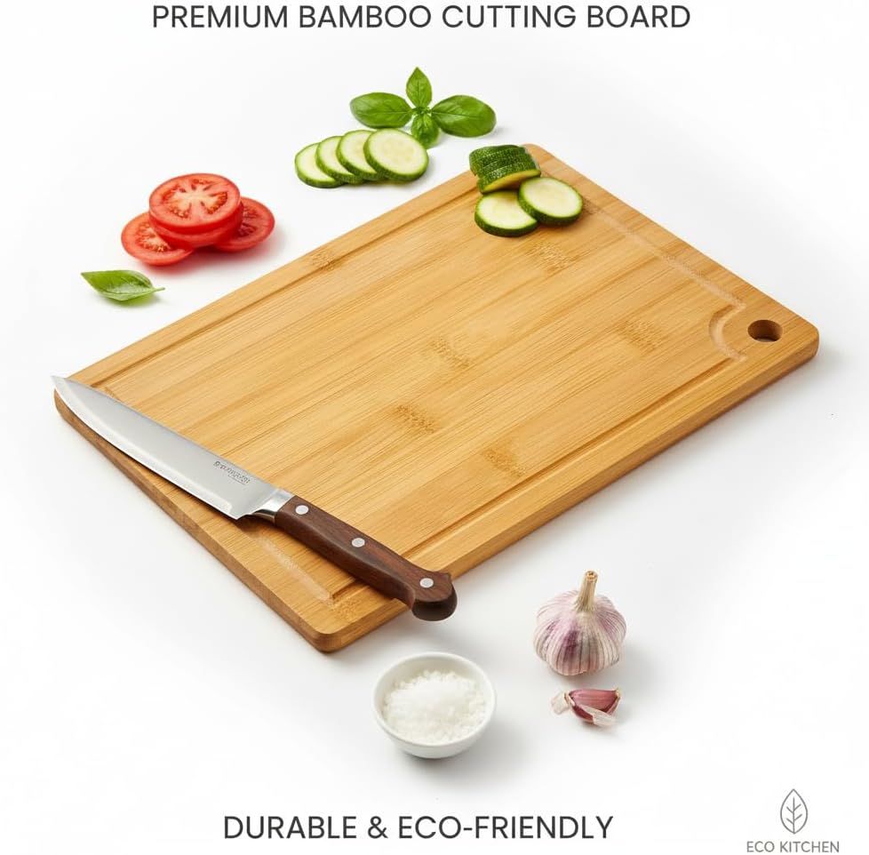 Wood Cutting Boards with Juice Groove (15" x 10"), Wooden Cutting Board for Kitchen, Charcuterie Board, Wooden Cutting Board for Meat, Cheese, Fruit, and Vegetables
