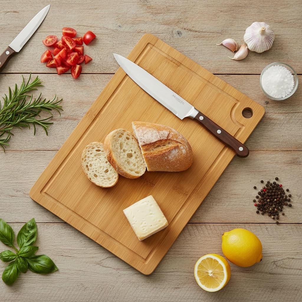Wood Cutting Boards with Juice Groove (15" x 10"), Wooden Cutting Board for Kitchen, Charcuterie Board, Wooden Cutting Board for Meat, Cheese, Fruit, and Vegetables