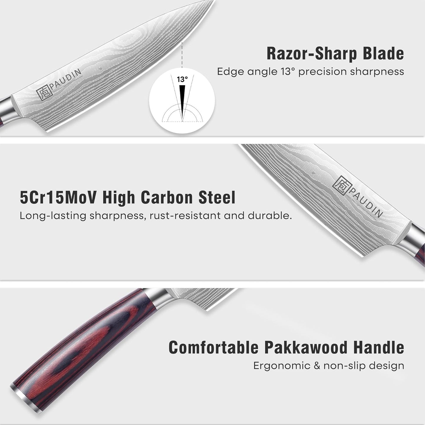 Cheese Knife, 5” Serrated Knife for Block Cheese,Sharp Tomato Knives | Non Stick Blade, High Carbon Steel Ultra Sharp Small Kitchen Knife, Ergonomic Pakkawood Handle