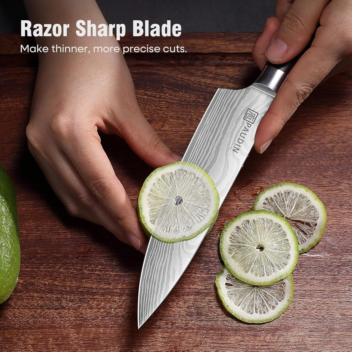 Cheese Knife, 5” Serrated Knife for Block Cheese,Sharp Tomato Knives | Non Stick Blade, High Carbon Steel Ultra Sharp Small Kitchen Knife, Ergonomic Pakkawood Handle