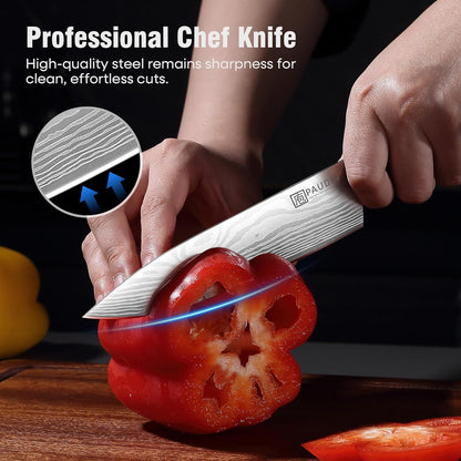 Cheese Knife, 5” Serrated Knife for Block Cheese,Sharp Tomato Knives | Non Stick Blade, High Carbon Steel Ultra Sharp Small Kitchen Knife, Ergonomic Pakkawood Handle