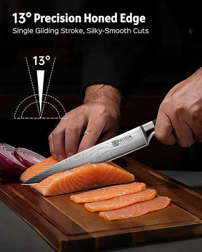 Cheese Knife, 5” Serrated Knife for Block Cheese,Sharp Tomato Knives | Non Stick Blade, High Carbon Steel Ultra Sharp Small Kitchen Knife, Ergonomic Pakkawood Handle