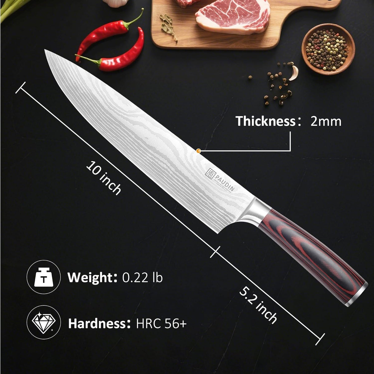 Cheese Knife, 5” Serrated Knife for Block Cheese,Sharp Tomato Knives | Non Stick Blade, High Carbon Steel Ultra Sharp Small Kitchen Knife, Ergonomic Pakkawood Handle