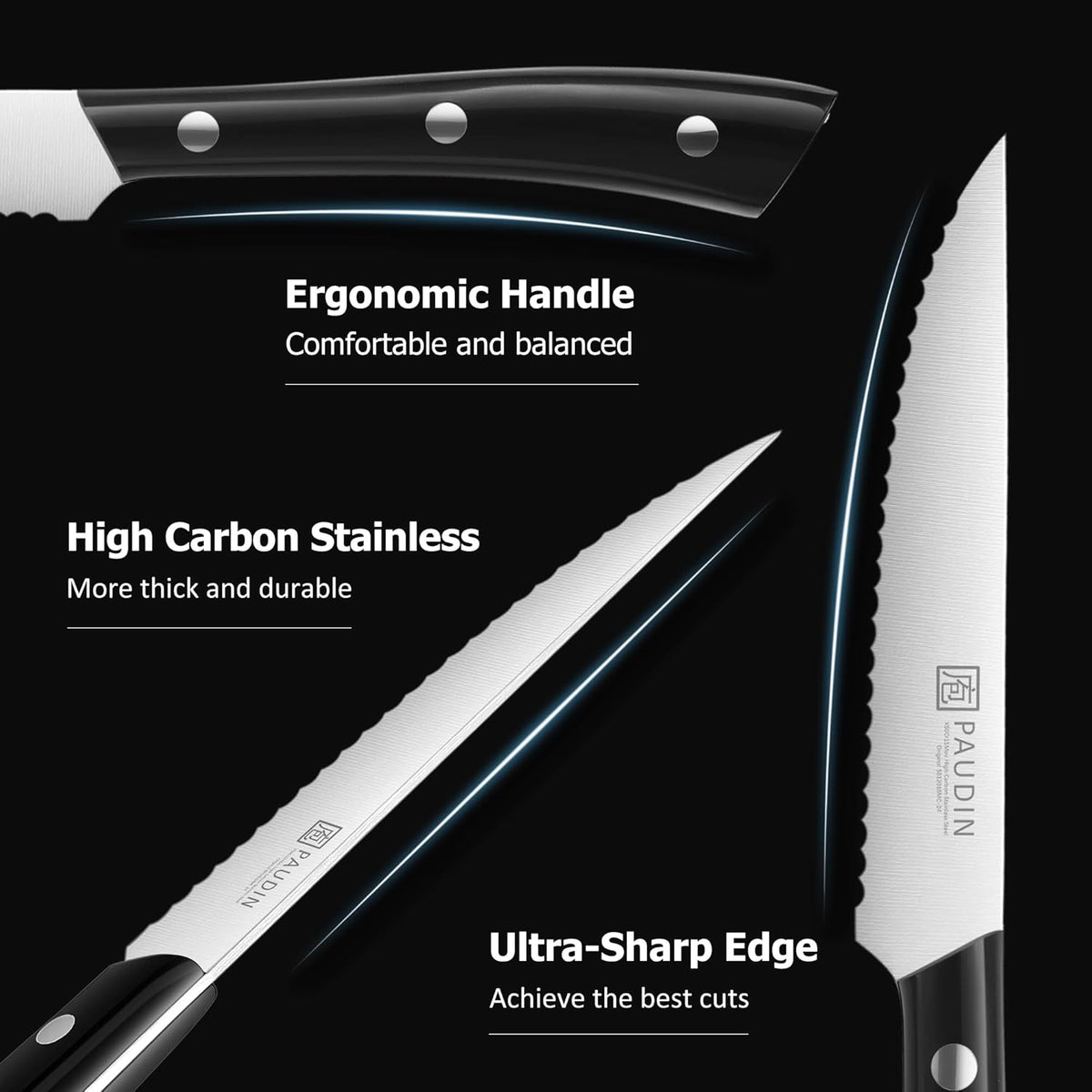 Cheese Knife, 5” Serrated Knife for Block Cheese,Sharp Tomato Knives | Non Stick Blade, High Carbon Steel Ultra Sharp Small Kitchen Knife, Ergonomic Pakkawood Handle
