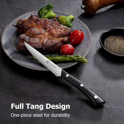 Cheese Knife, 5” Serrated Knife for Block Cheese,Sharp Tomato Knives | Non Stick Blade, High Carbon Steel Ultra Sharp Small Kitchen Knife, Ergonomic Pakkawood Handle