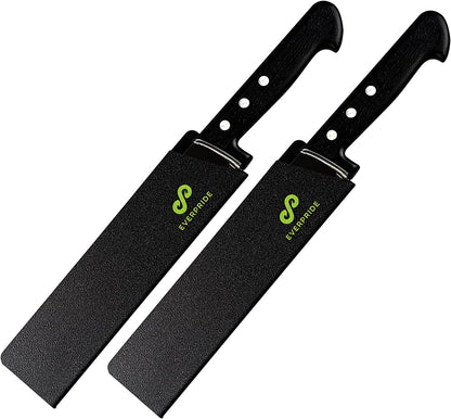 8 Inch Chef Knife Sheath Set (2-Piece Set) Universal Blade Edge Cover Guards for Chef and Kitchen Knives – Durable, BPA-Free, Felt Lined, Sturdy ABS Plastic – Knives Not Included