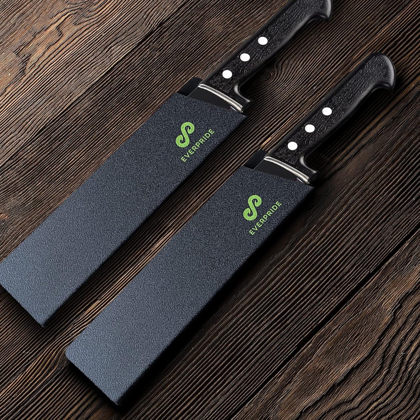 8 Inch Chef Knife Sheath Set (2-Piece Set) Universal Blade Edge Cover Guards for Chef and Kitchen Knives – Durable, BPA-Free, Felt Lined, Sturdy ABS Plastic – Knives Not Included