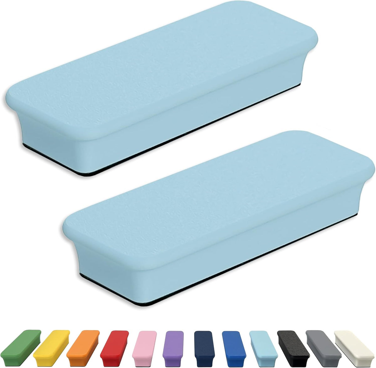 Mega Magnets - Neodymium - Heavy Duty, Colorful, Ergonomic, Ideal for Crafting, Quilting, and as Magnetic Knife Holders (2, Ice Blue Bar)