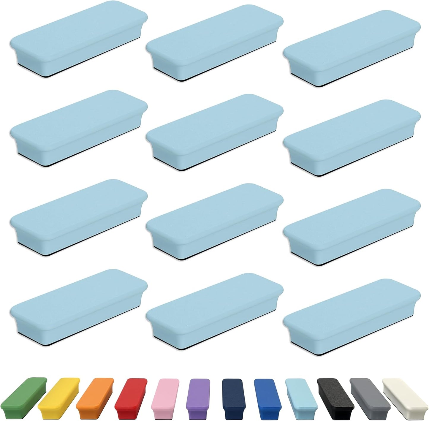Mega Magnets - Neodymium - Heavy Duty, Colorful, Ergonomic, Ideal for Crafting, Quilting, and as Magnetic Knife Holders (2, Ice Blue Bar)