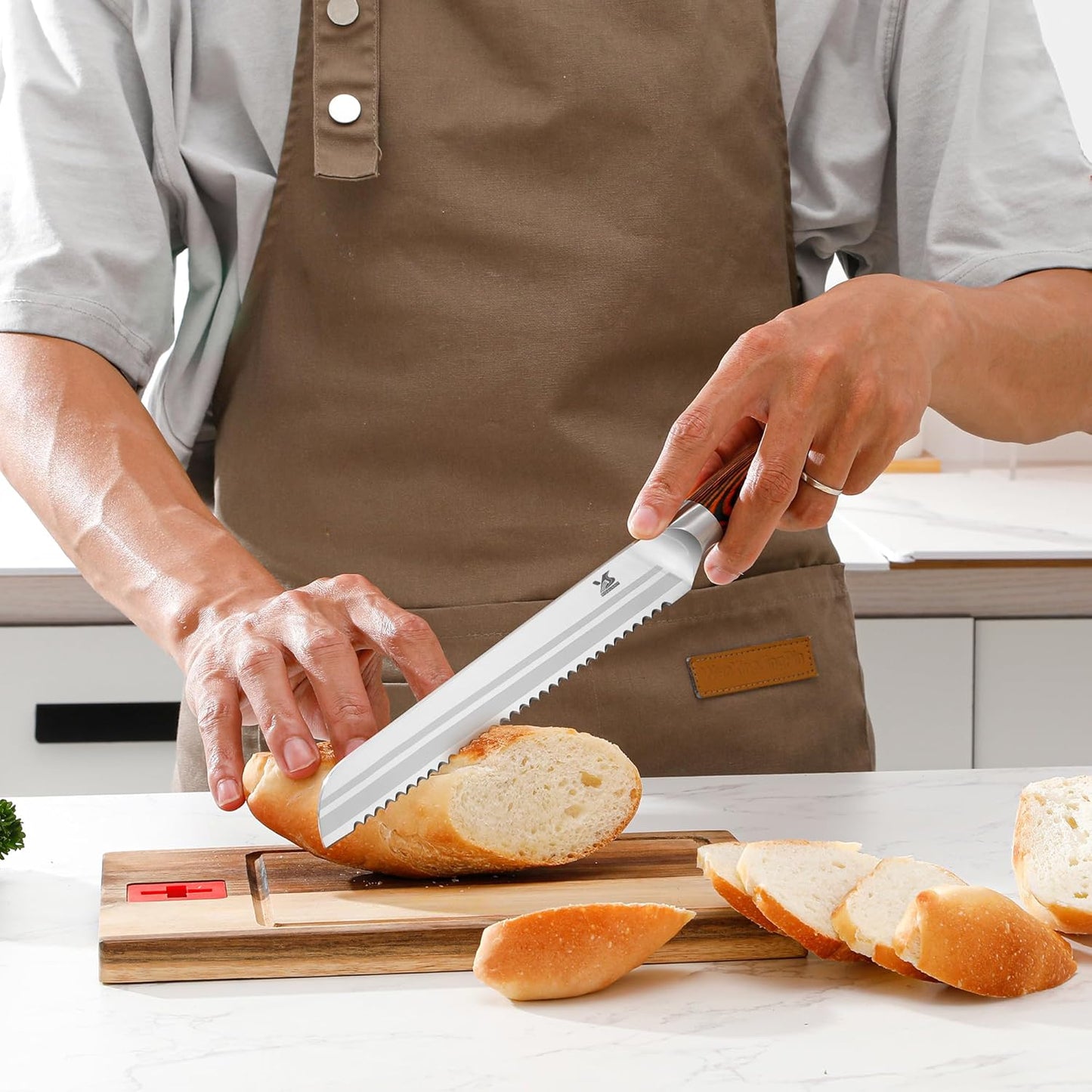 Knife Block Set 17-piece Knife Set with Wooden Block - German Steel Perfect Cutlery Set Gift