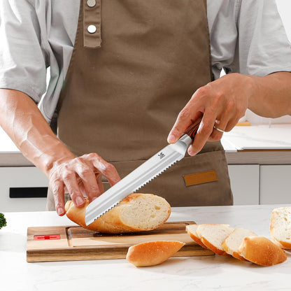 Knife Block Set 17-piece Knife Set with Wooden Block - German Steel Perfect Cutlery Set Gift