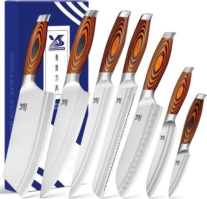 Knife Block Set 17-piece Knife Set with Wooden Block - German Steel Perfect Cutlery Set Gift