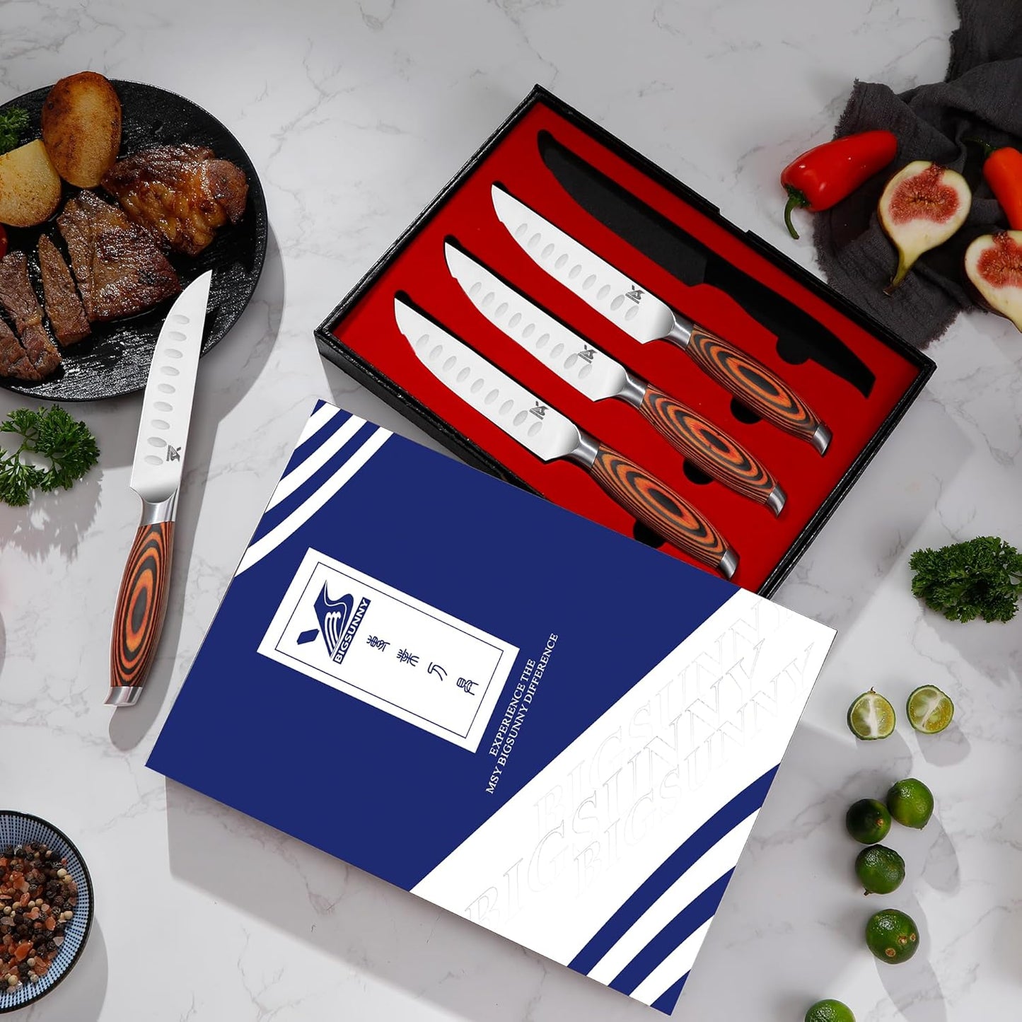 Knife Block Set 17-piece Knife Set with Wooden Block - German Steel Perfect Cutlery Set Gift