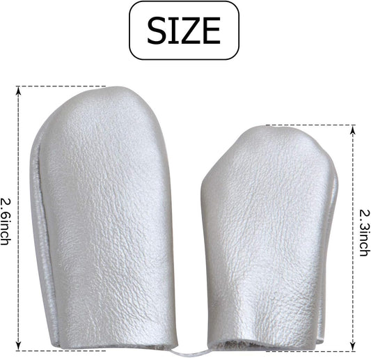 10pcs(5 Pairs) Cowhide Felting Finger Protector Thimble Leather Gloves Finger Guard Finger Cots,Random Color