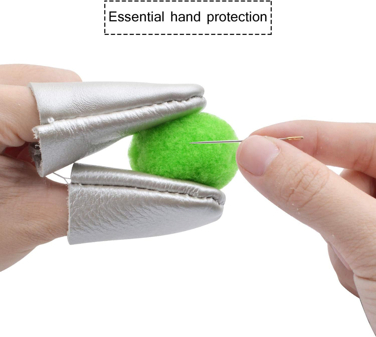 10pcs(5 Pairs) Cowhide Felting Finger Protector Thimble Leather Gloves Finger Guard Finger Cots,Random Color