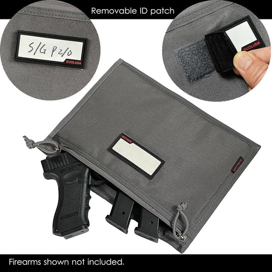 3-Pack Handgun Case,Soft Pistol Rug Case Tactical Handgun Storage Pouch with for Hunting Shooting Range Sports 4 of ID Patches Included