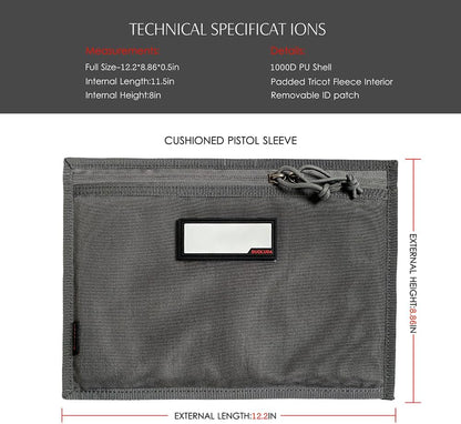 3-Pack Handgun Case,Soft Pistol Rug Case Tactical Handgun Storage Pouch with for Hunting Shooting Range Sports 4 of ID Patches Included