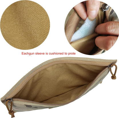 3-Pack Handgun Case,Soft Pistol Rug Case Tactical Handgun Storage Pouch with for Hunting Shooting Range Sports 4 of ID Patches Included