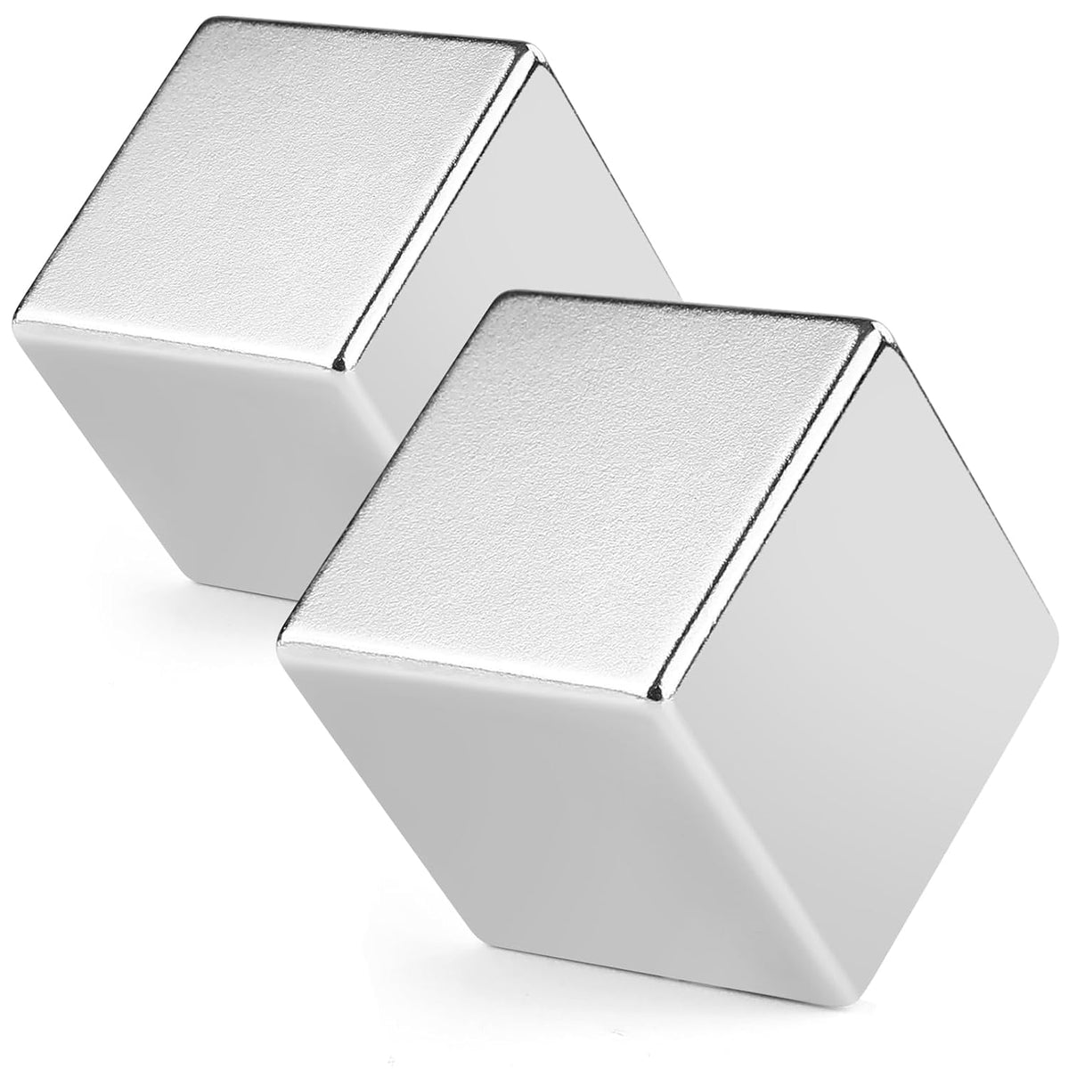 Strong Rare Earth Magnet, Big Cube Neodymium Science Magnet 25x25mm | N52 Large 2 Pack Industrial High Powerful Block Magnets Disc Thick for Crafts, Fridge Unique