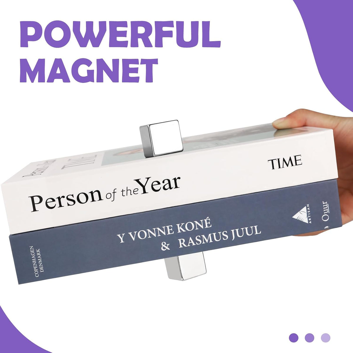 Strong Rare Earth Magnet, Big Cube Neodymium Science Magnet 25x25mm | N52 Large 2 Pack Industrial High Powerful Block Magnets Disc Thick for Crafts, Fridge Unique