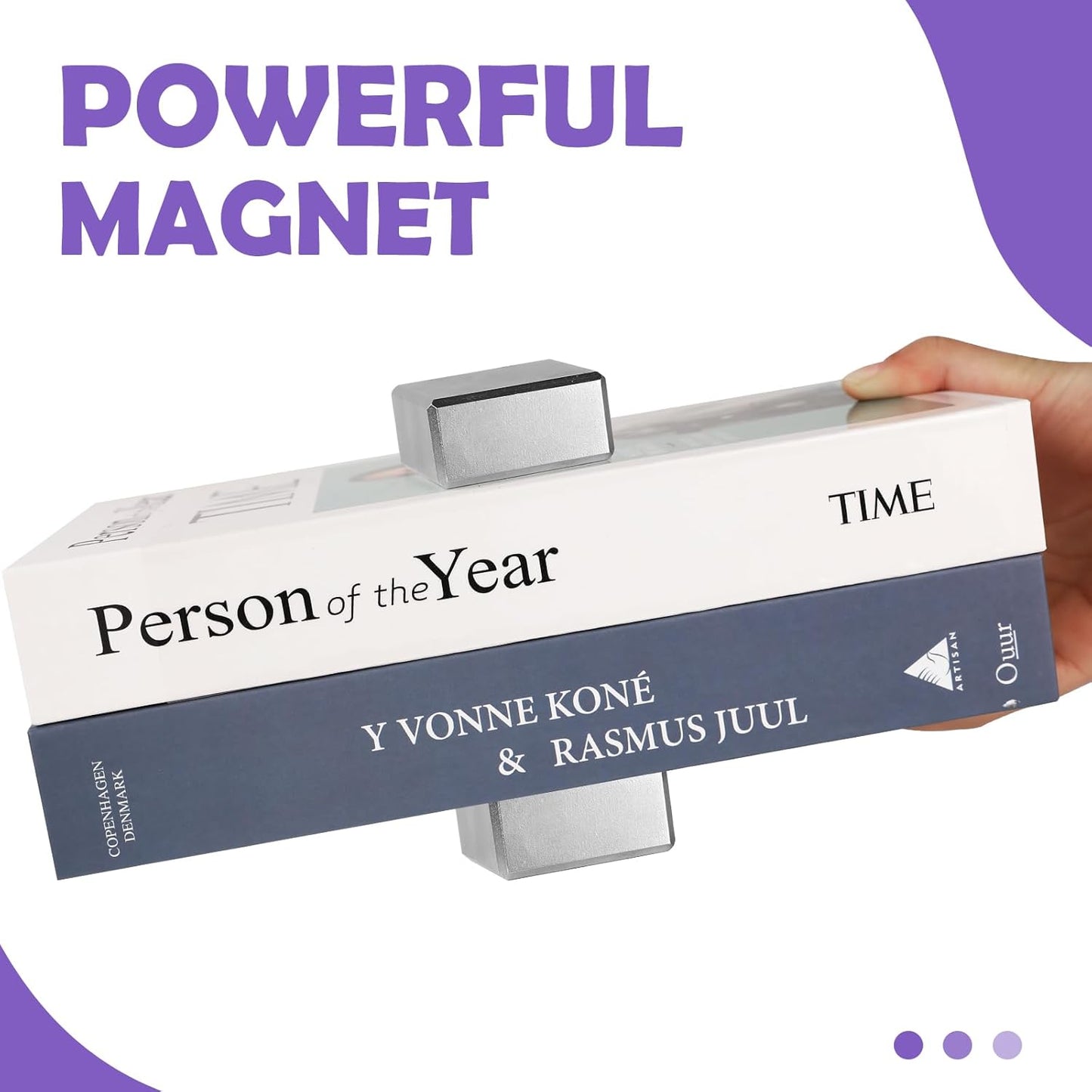 Strong Rare Earth Magnet, Big Cube Neodymium Science Magnet 25x25mm | N52 Large 2 Pack Industrial High Powerful Block Magnets Disc Thick for Crafts, Fridge Unique