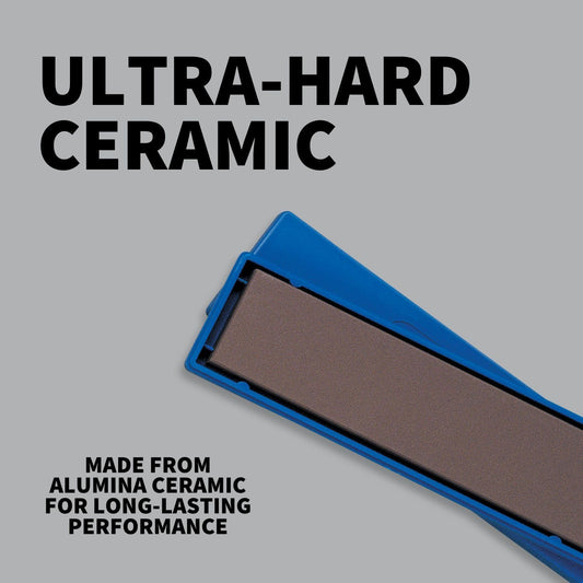 2 x 8" BenchStone with Polymer Case - Medium Grit | Ultra-Hard Alumina Ceramic Benchstone for Sharpening Knives and Woodworking Tools Without Oil or Water