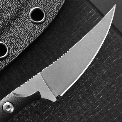 C1150 Fixed Blade Knife D2 Steel Blade G10 Handle Claw Knife for Outdoor EDC Tool Camping Hiking(Silver)