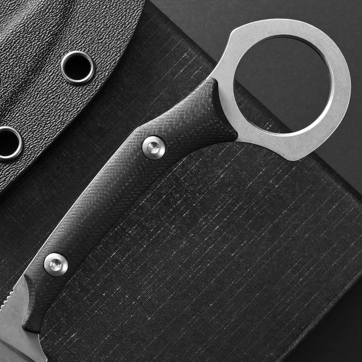 C1150 Fixed Blade Knife D2 Steel Blade G10 Handle Claw Knife for Outdoor EDC Tool Camping Hiking(Silver)