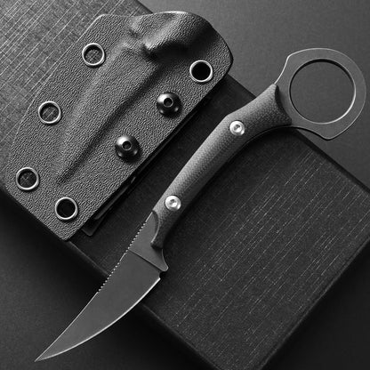 C1150 Fixed Blade Knife D2 Steel Blade G10 Handle Claw Knife for Outdoor EDC Tool Camping Hiking(Silver)