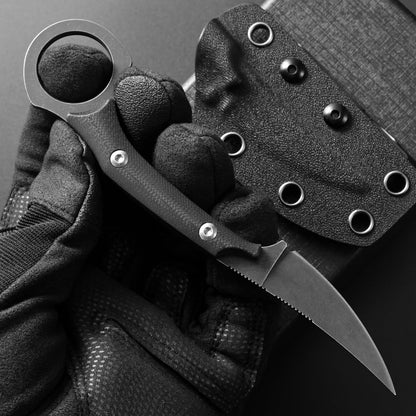 C1150 Fixed Blade Knife D2 Steel Blade G10 Handle Claw Knife for Outdoor EDC Tool Camping Hiking(Silver)