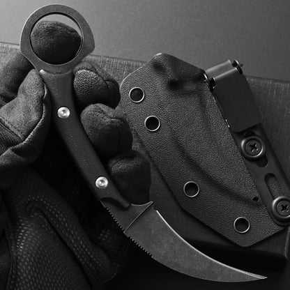 C1150 Fixed Blade Knife D2 Steel Blade G10 Handle Claw Knife for Outdoor EDC Tool Camping Hiking(Silver)