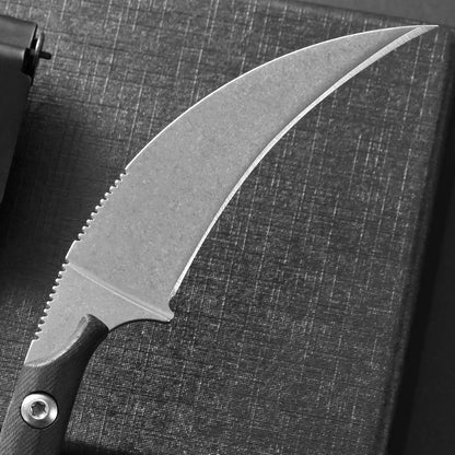 C1150 Fixed Blade Knife D2 Steel Blade G10 Handle Claw Knife for Outdoor EDC Tool Camping Hiking(Silver)