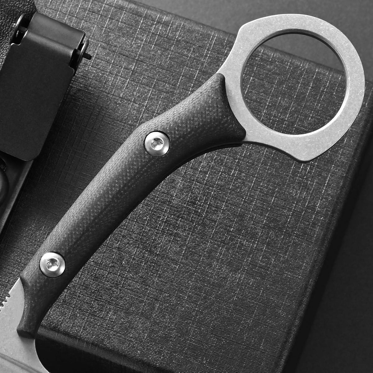 C1150 Fixed Blade Knife D2 Steel Blade G10 Handle Claw Knife for Outdoor EDC Tool Camping Hiking(Silver)