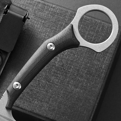 C1150 Fixed Blade Knife D2 Steel Blade G10 Handle Claw Knife for Outdoor EDC Tool Camping Hiking(Silver)