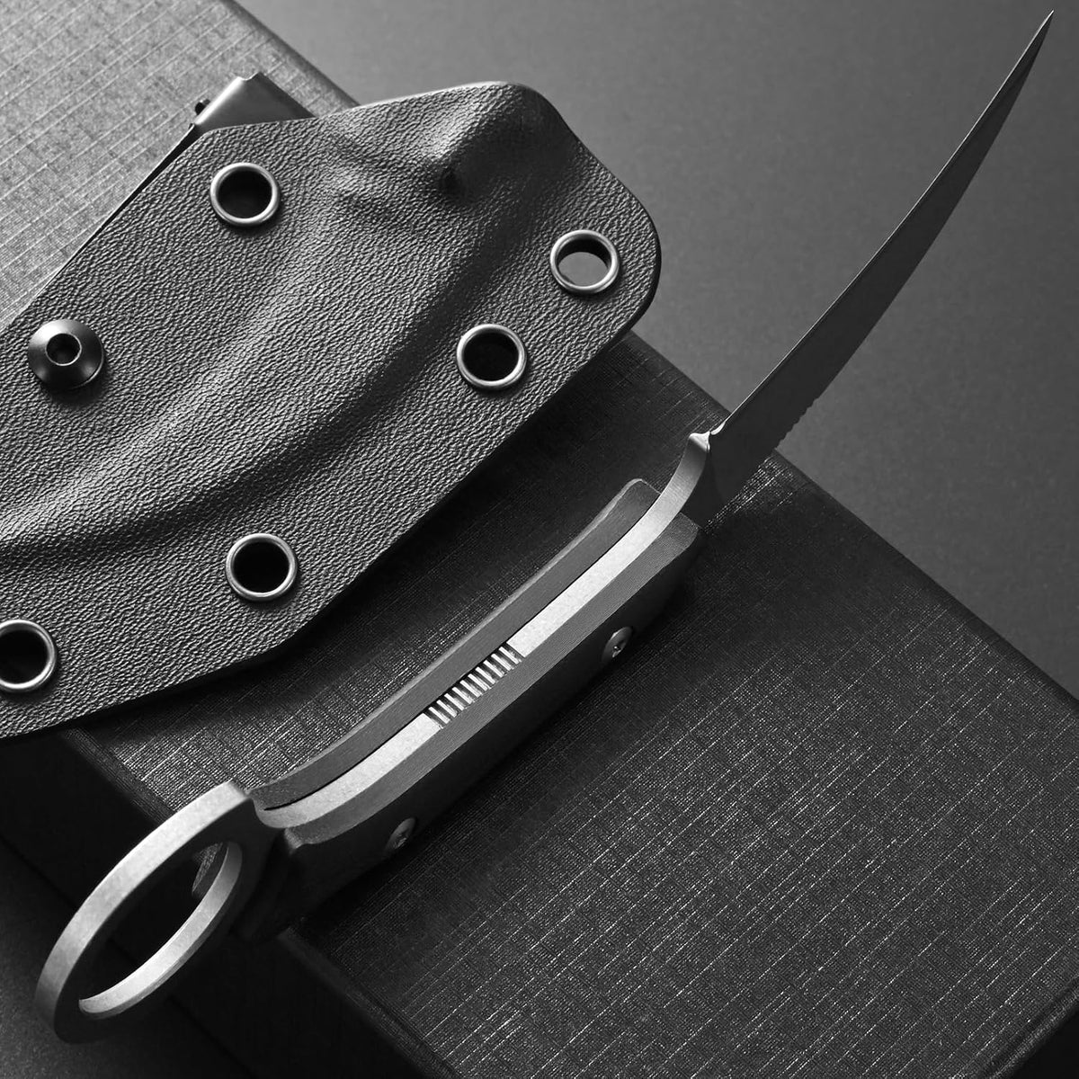 C1150 Fixed Blade Knife D2 Steel Blade G10 Handle Claw Knife for Outdoor EDC Tool Camping Hiking(Silver)