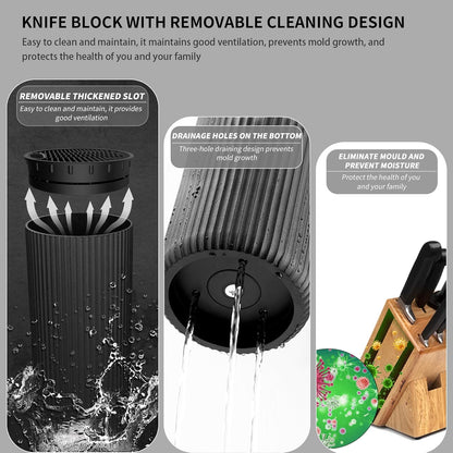 Premium 12-Piece Kitchen Knives Set with Universal Knife Block | Ultra Sharp Chef Knife, High Carbon Stainless Steel, Anti-Rust Non-Stick, Ergonomic Non-Slip Handle, Dishwasher Safe